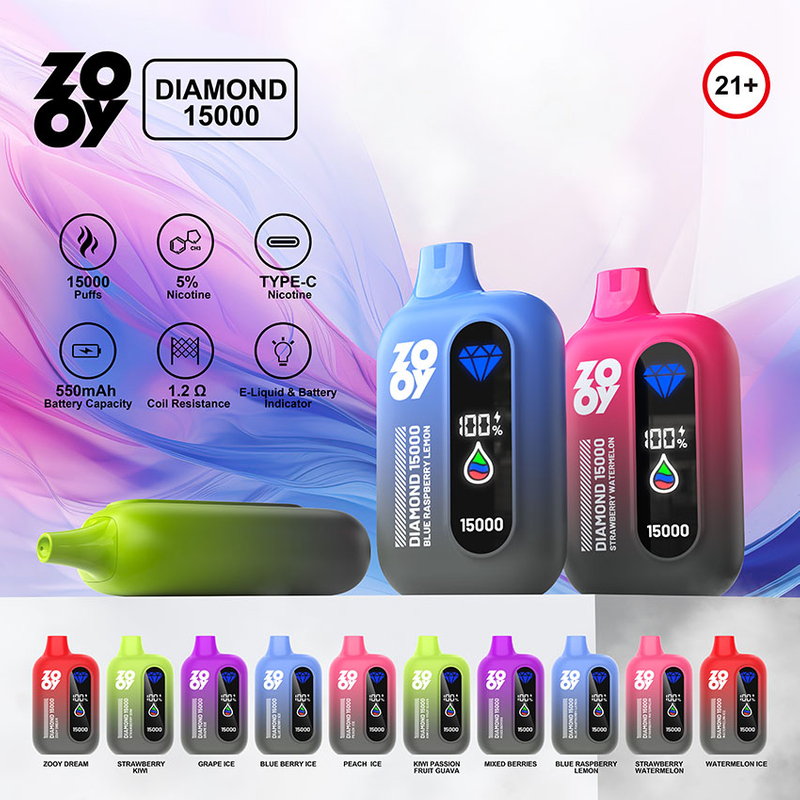 Vape portátil y de gran capacidad ZOOY DIAMOND 15K