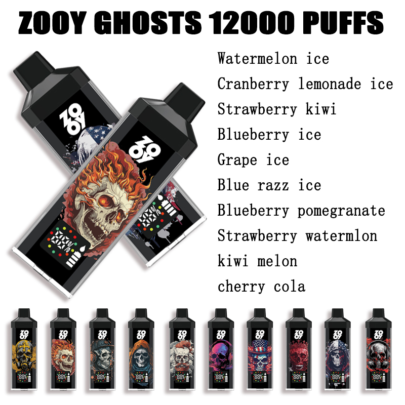  Almacén europeo, entrega directa, vaporizador recargable desechable, fantasmas zooy 12000