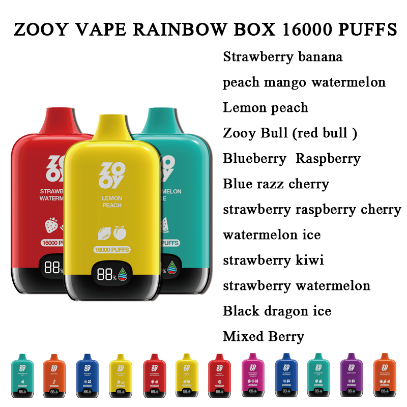 CAJA ARCO IRIS ZOOY VAPE 16K